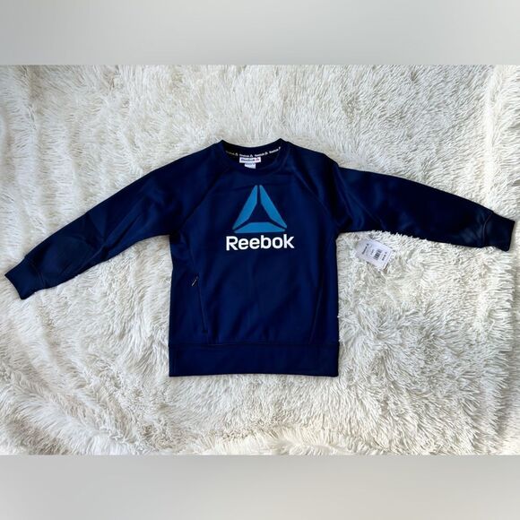 Reebok Other - Reebok Boys blue logo long sleeve Fleece Crewneck size 6
